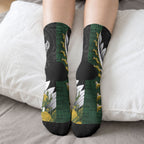 Custom Rugby New Zealand And South Africa Crew Socks Silver Fern With Springboks