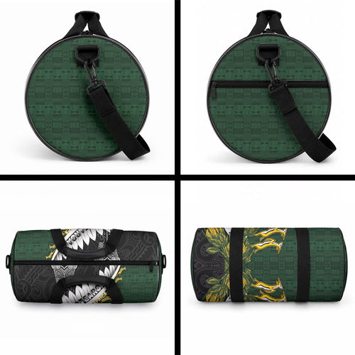Rugby New Zealand And South Africa Duffle Bag Silver Fern With Springboks