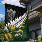 Rugby New Zealand And South Africa Garden Flag Silver Fern With Springboks