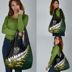 Rugby New Zealand And South Africa Grocery Bag Silver Fern With Springboks