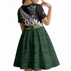 Custom Rugby New Zealand And South Africa Kid Short Sleeve Dress Silver Fern With Springboks
