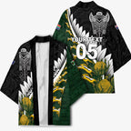Custom Rugby New Zealand And South Africa Kimono Silver Fern With Springboks