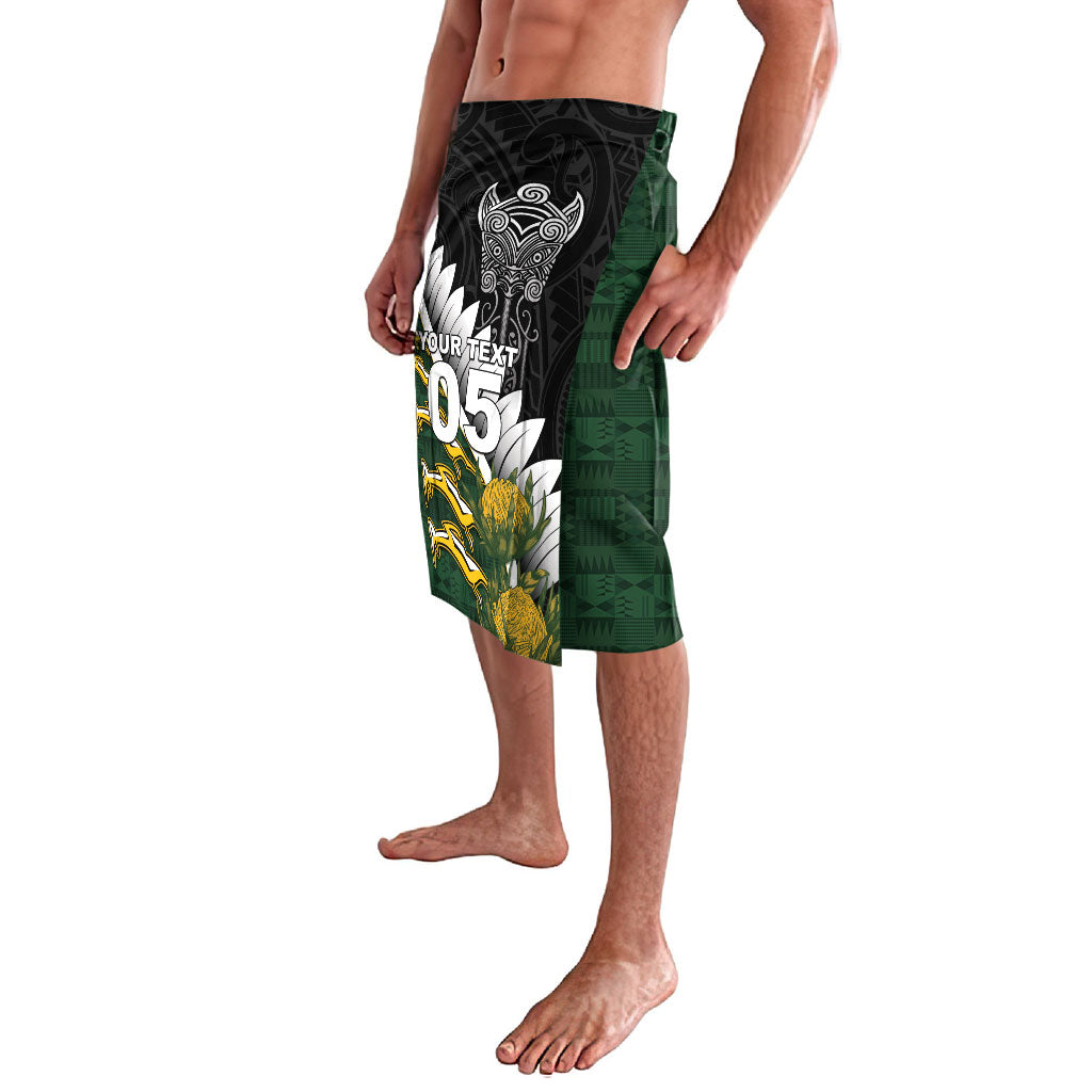Custom Rugby New Zealand And South Africa Lavalava Silver Fern With Springboks