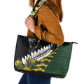 Rugby New Zealand And South Africa Leather Tote Bag Silver Fern With Springboks