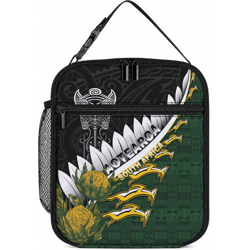 Rugby New Zealand And South Africa Lunch Bag Silver Fern With Springboks