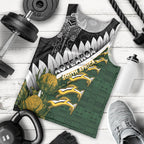 Custom Rugby New Zealand And South Africa Men Tank Top Silver Fern With Springboks