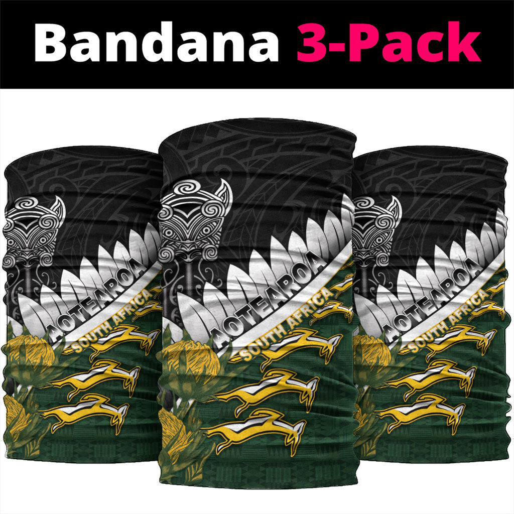 Rugby New Zealand And South Africa Neck Gaiter Silver Fern With Springboks