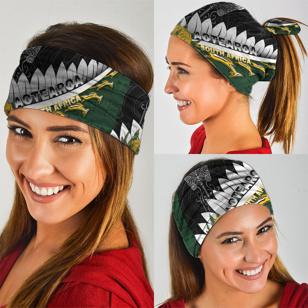 Rugby New Zealand And South Africa Neck Gaiter Silver Fern With Springboks