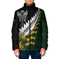 Custom Rugby New Zealand And South Africa Padded Jacket Silver Fern With Springboks