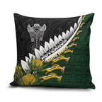 Rugby New Zealand And South Africa Pillow Cover Silver Fern With Springboks