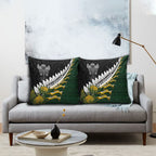 Rugby New Zealand And South Africa Pillow Cover Silver Fern With Springboks