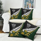 Rugby New Zealand And South Africa Pillow Cover Silver Fern With Springboks