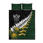 Rugby New Zealand And South Africa Quilt Bed Set Silver Fern With Springboks