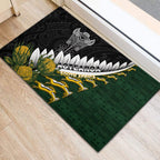 Rugby New Zealand And South Africa Rubber Doormat Silver Fern With Springboks