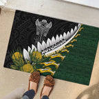 Rugby New Zealand And South Africa Rubber Doormat Silver Fern With Springboks