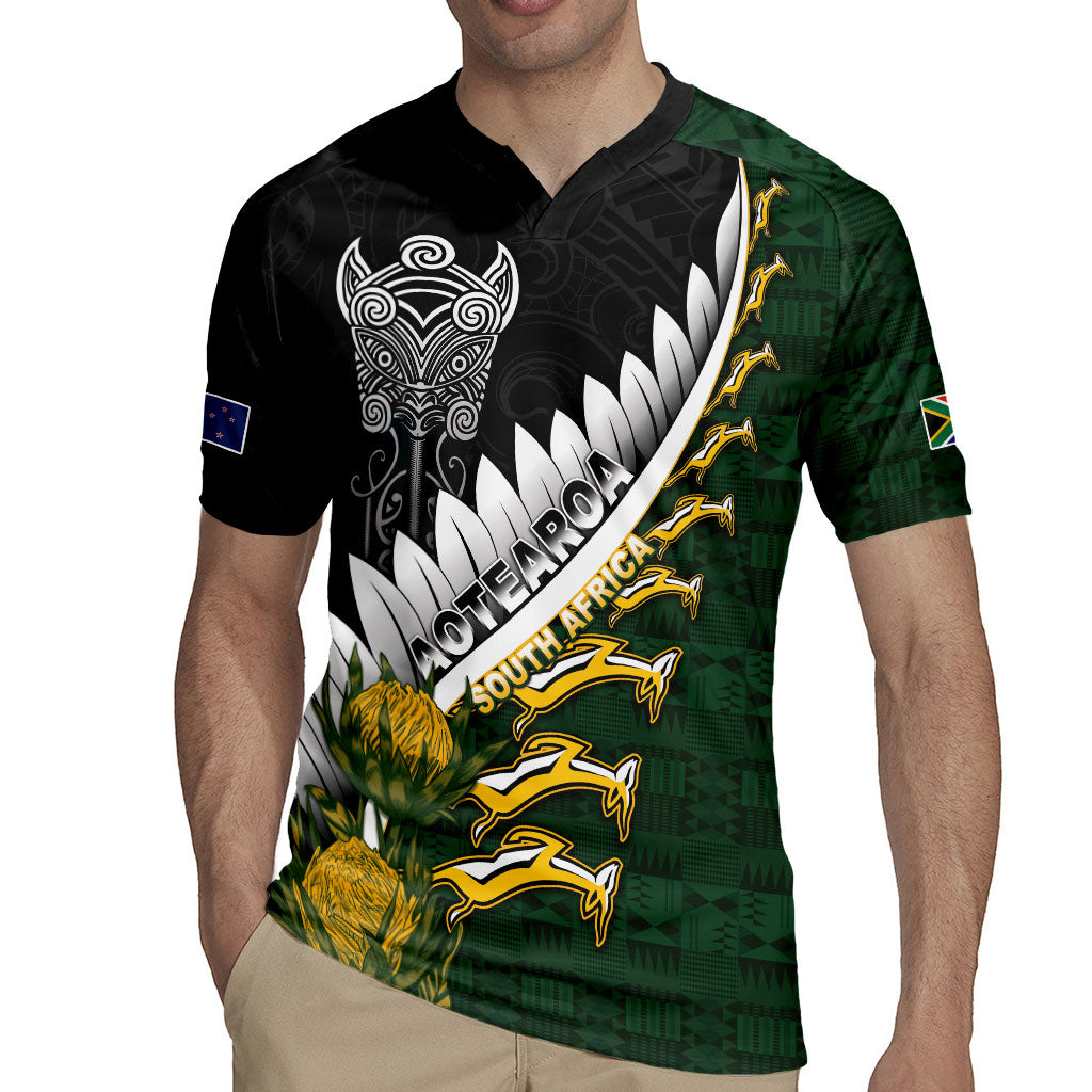 Custom Rugby New Zealand And South Africa Rugby Jersey Silver Fern With Springboks
