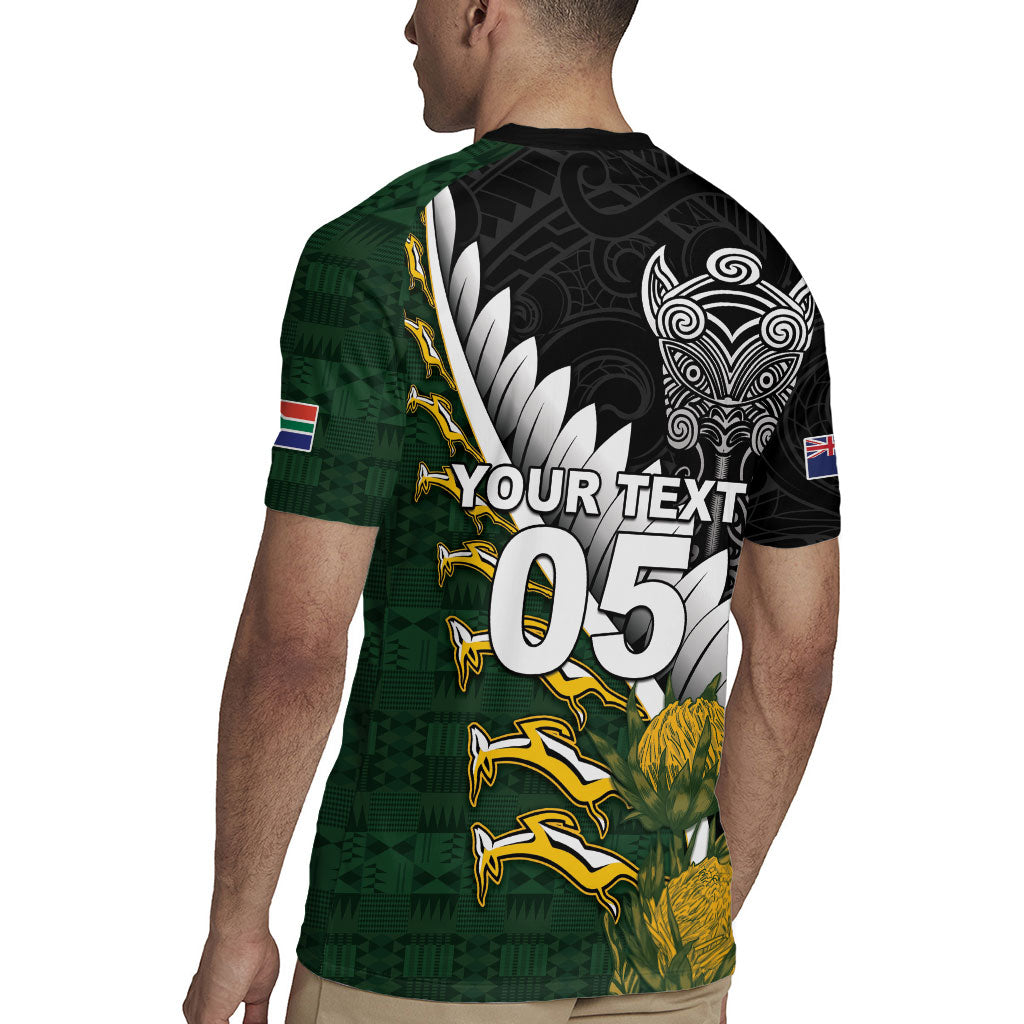 Custom Rugby New Zealand And South Africa Rugby Jersey Silver Fern With Springboks