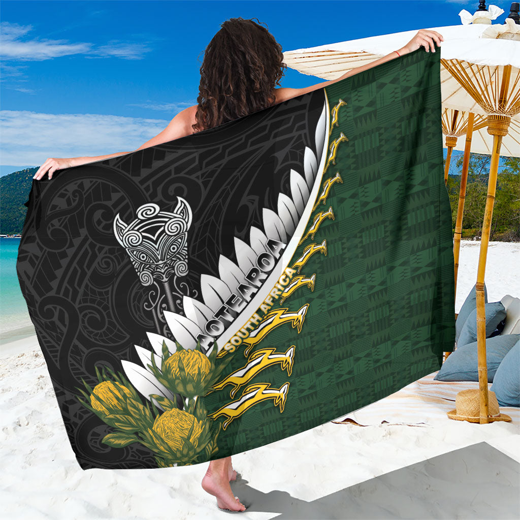 Rugby New Zealand And South Africa Sarong Silver Fern With Springboks