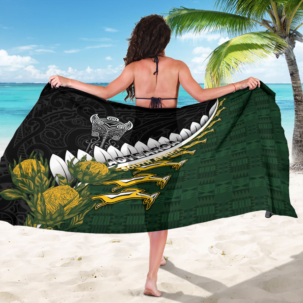 Rugby New Zealand And South Africa Sarong Silver Fern With Springboks