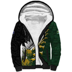 Custom Rugby New Zealand And South Africa Sherpa Hoodie Silver Fern With Springboks