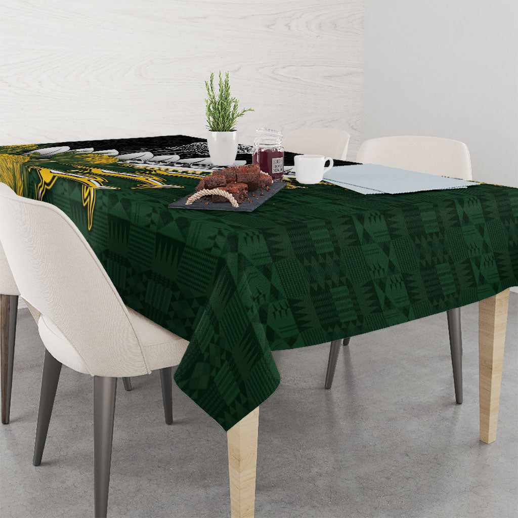 Rugby New Zealand And South Africa Tablecloth Silver Fern With Springboks