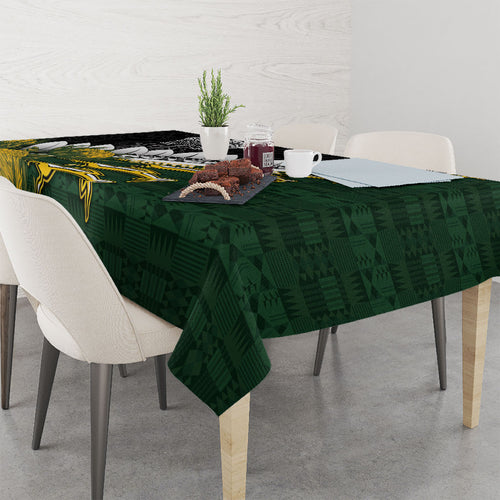Rugby New Zealand And South Africa Tablecloth Silver Fern With Springboks