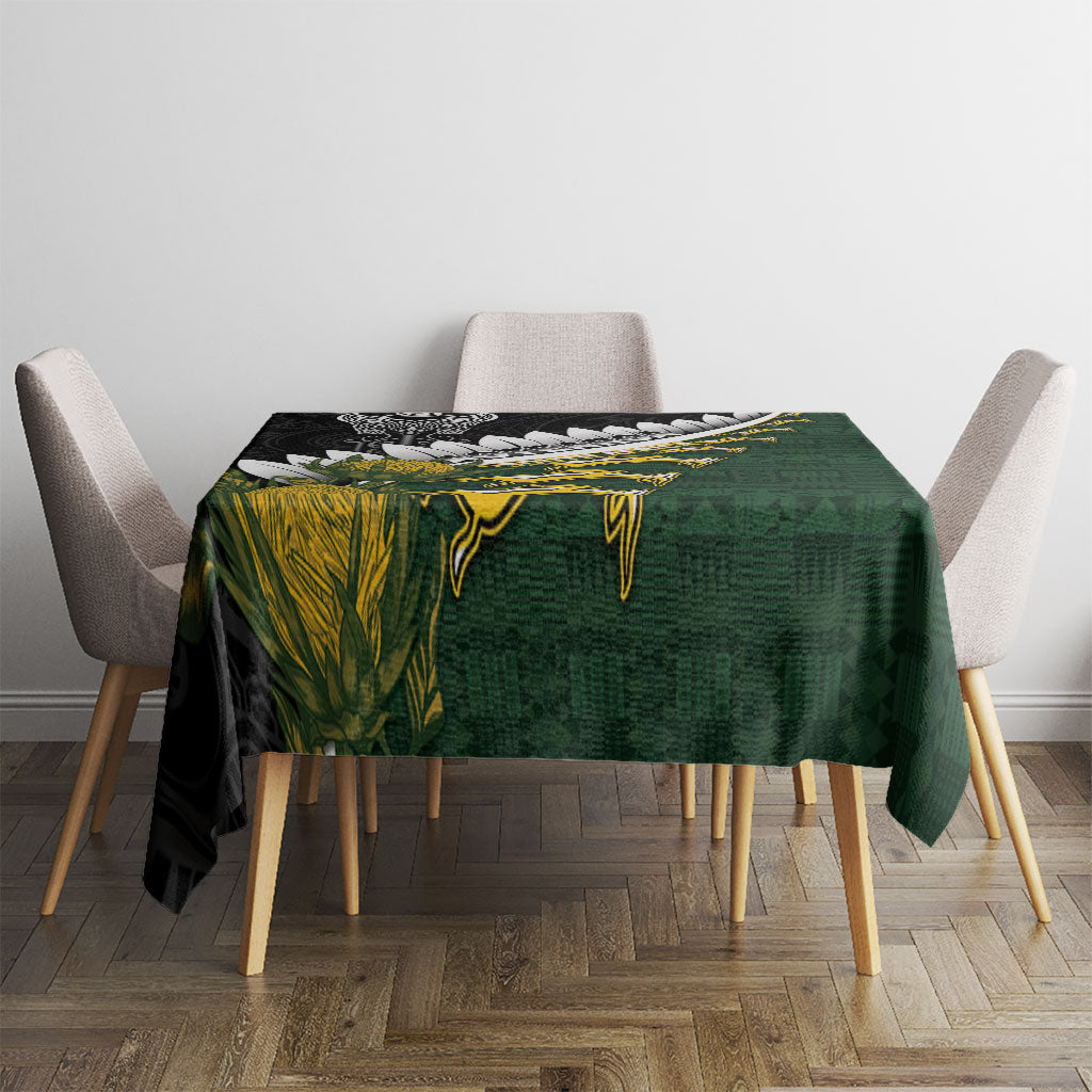 Rugby New Zealand And South Africa Tablecloth Silver Fern With Springboks