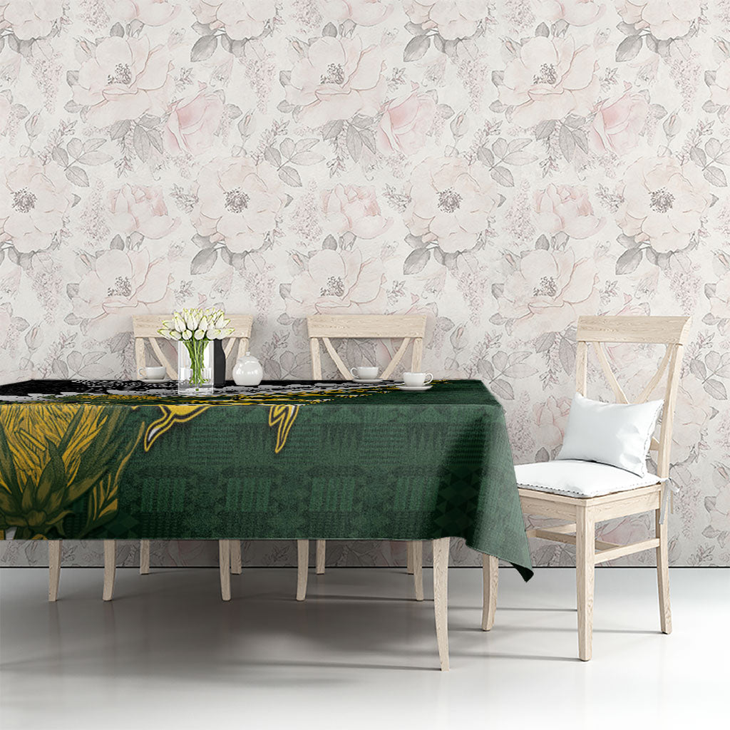 Rugby New Zealand And South Africa Tablecloth Silver Fern With Springboks