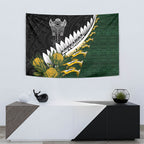 Rugby New Zealand And South Africa Tapestry Silver Fern With Springboks
