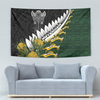 Rugby New Zealand And South Africa Tapestry Silver Fern With Springboks