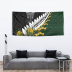 Rugby New Zealand And South Africa Tapestry Silver Fern With Springboks