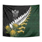Rugby New Zealand And South Africa Tapestry Silver Fern With Springboks