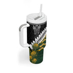 Custom Rugby New Zealand And South Africa Tumbler With Handle Silver Fern With Springboks
