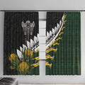 Rugby New Zealand And South Africa Window Curtain Silver Fern With Springboks