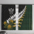 Rugby New Zealand And South Africa Window Curtain Silver Fern With Springboks