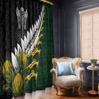 Rugby New Zealand And South Africa Window Curtain Silver Fern With Springboks