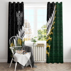 Rugby New Zealand And South Africa Window Curtain Silver Fern With Springboks