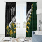 Rugby New Zealand And South Africa Window Curtain Silver Fern With Springboks