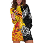 New Zealand And Papua New Guinea Rugby Custom Hoodie Dress Maori Kiwi With Bird of Paradise