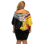 New Zealand And Papua New Guinea Rugby Custom Off Shoulder Short Dress Maori Kiwi With Bird of Paradise