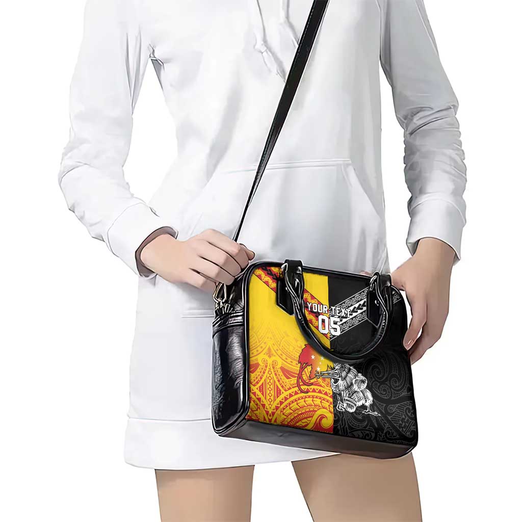 New Zealand And Papua New Guinea Rugby Custom Shoulder Handbag Maori Kiwi With Bird of Paradise