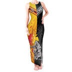 New Zealand And Papua New Guinea Rugby Custom Tank Maxi Dress Maori Kiwi With Bird of Paradise