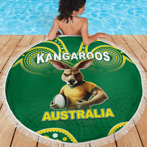 Australia Rugby Custom Beach Blanket Kangaroos Make History Pacific Champions