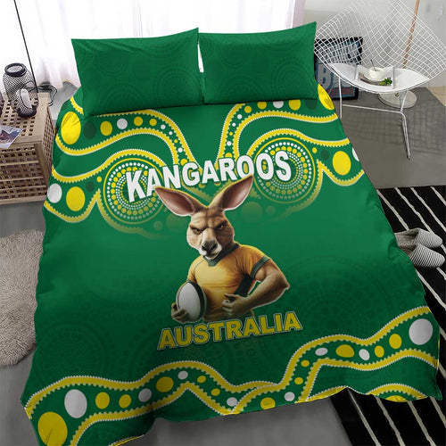 Australia Rugby Custom Bedding Set Kangaroos Make History Pacific Champions