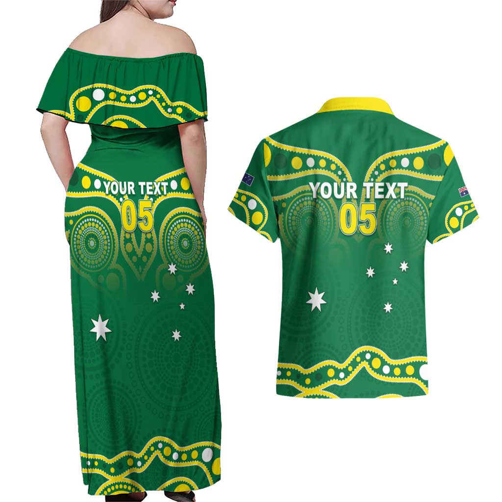 Australia Rugby Custom Couples Matching Off Shoulder Maxi Dress and Hawaiian Shirt Kangaroos Make History Pacific Champions