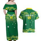 Australia Rugby Custom Couples Matching Off Shoulder Maxi Dress and Hawaiian Shirt Kangaroos Make History Pacific Champions