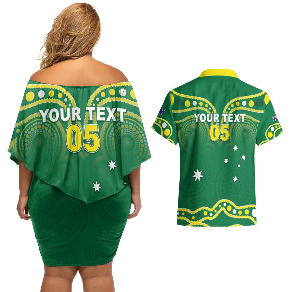 Australia Rugby Custom Couples Matching Off Shoulder Short Dress and Hawaiian Shirt Kangaroos Make History Pacific Champions
