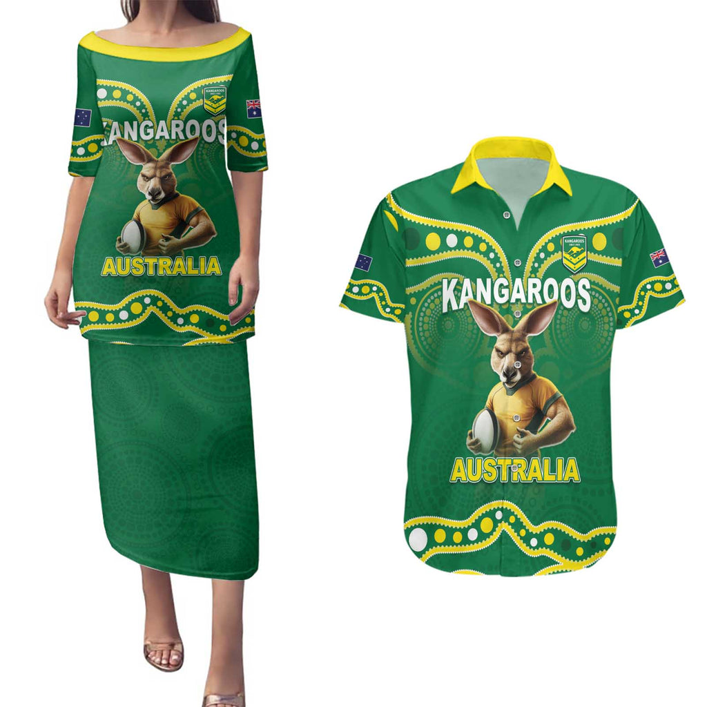 Australia Rugby Custom Couples Matching Puletasi and Hawaiian Shirt Kangaroos Make History Pacific Champions
