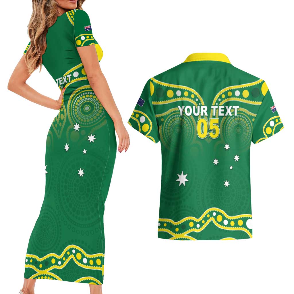 Australia Rugby Custom Couples Matching Short Sleeve Bodycon Dress and Hawaiian Shirt Kangaroos Make History Pacific Champions