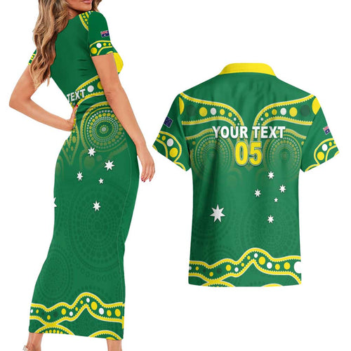 Australia Rugby Custom Couples Matching Short Sleeve Bodycon Dress and Hawaiian Shirt Kangaroos Make History Pacific Champions